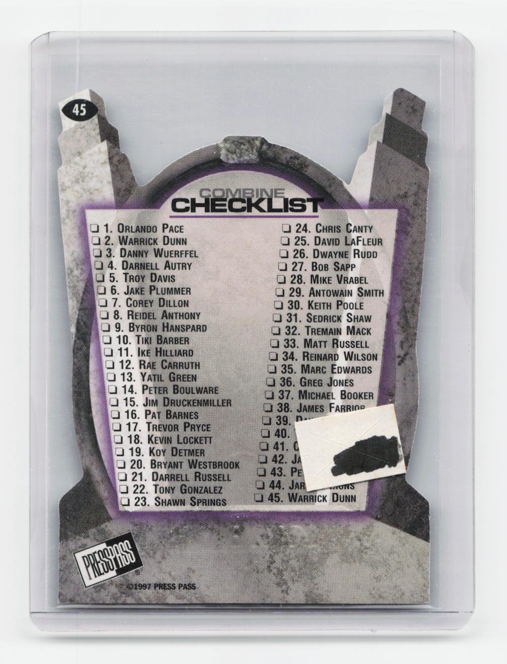 1997 Press Pass #45 Warrick Dunn Combine