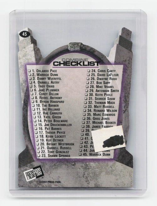 1997 Press Pass #45 Warrick Dunn Combine