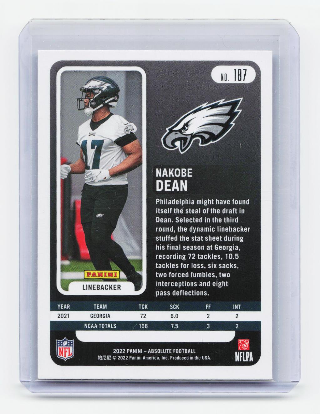 2022 Panini Absolute #187 Nakobe Dean Retail