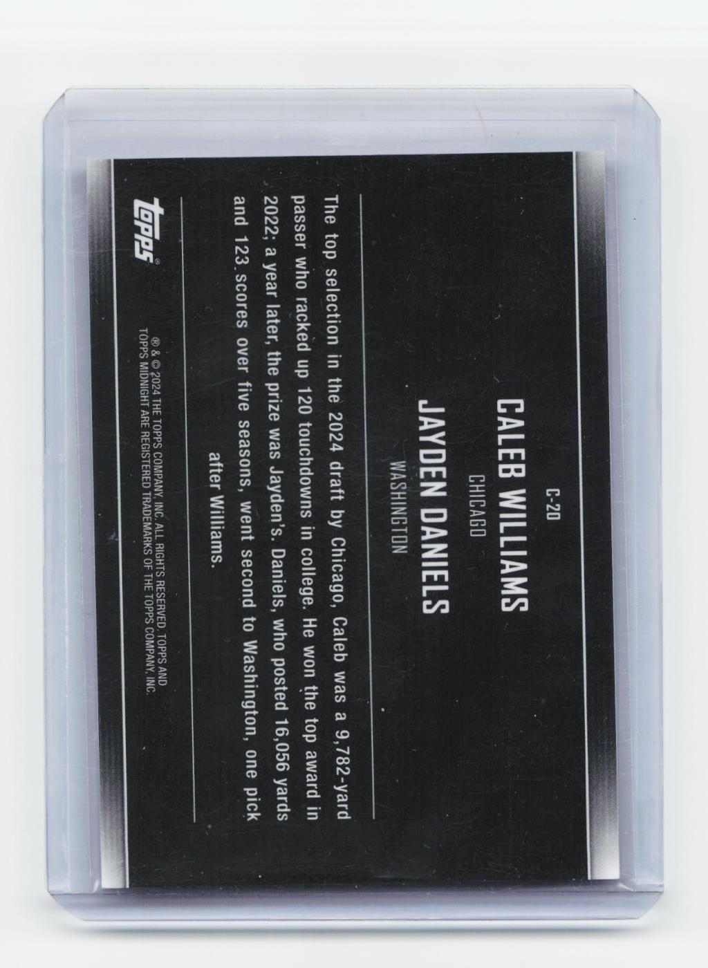 2024 Topps Midnight #C-20 Jayden Daniels Caleb Williams Constellations Moon Beam