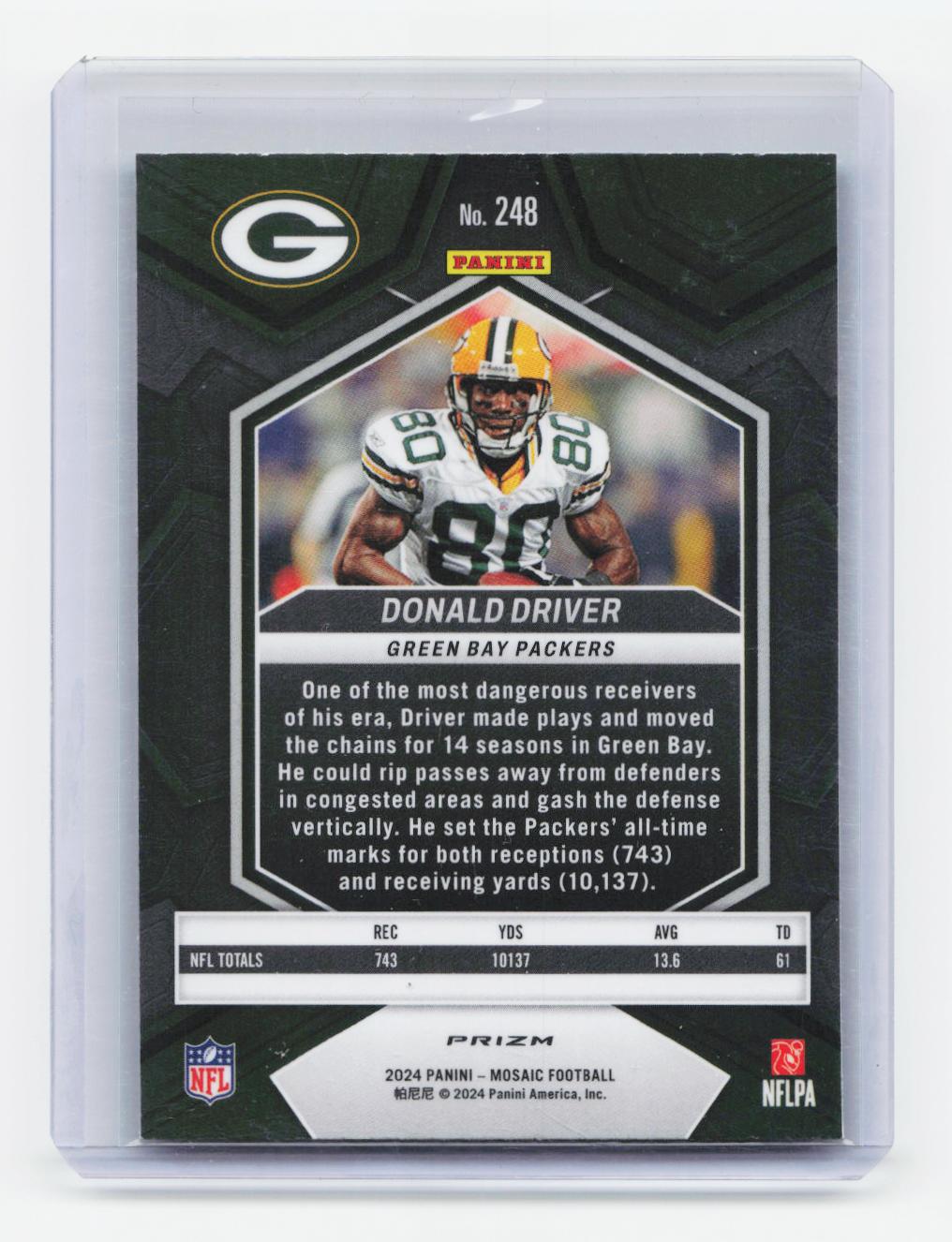 2024 Panini Mosaic #248 Donald Driver Mosaic Green