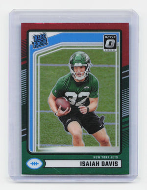 2024 Donruss #386 Isaiah Davis Optic Rated Rookies Preview Red and Green