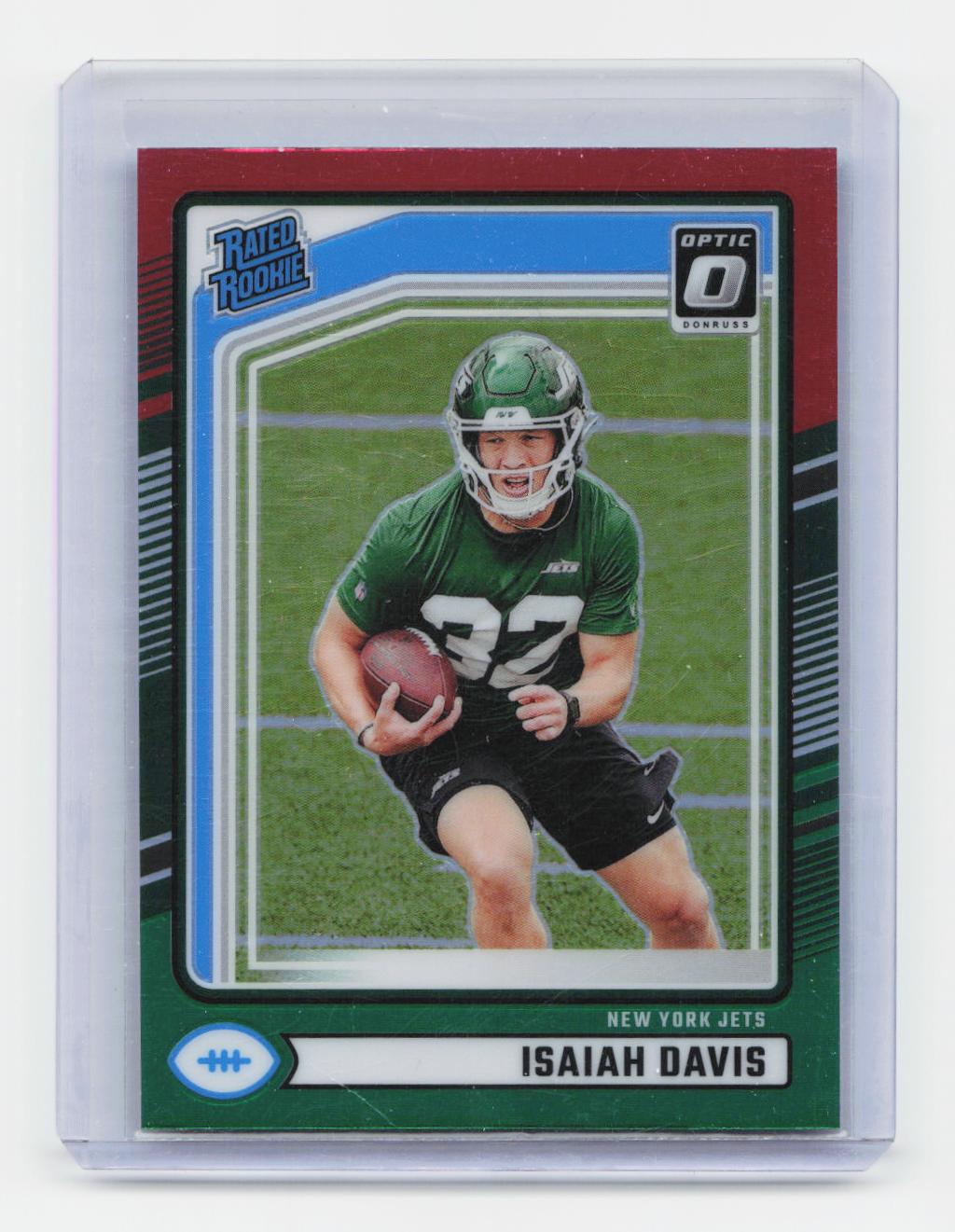 2024 Donruss #386 Isaiah Davis Optic Rated Rookies Preview Red and Green