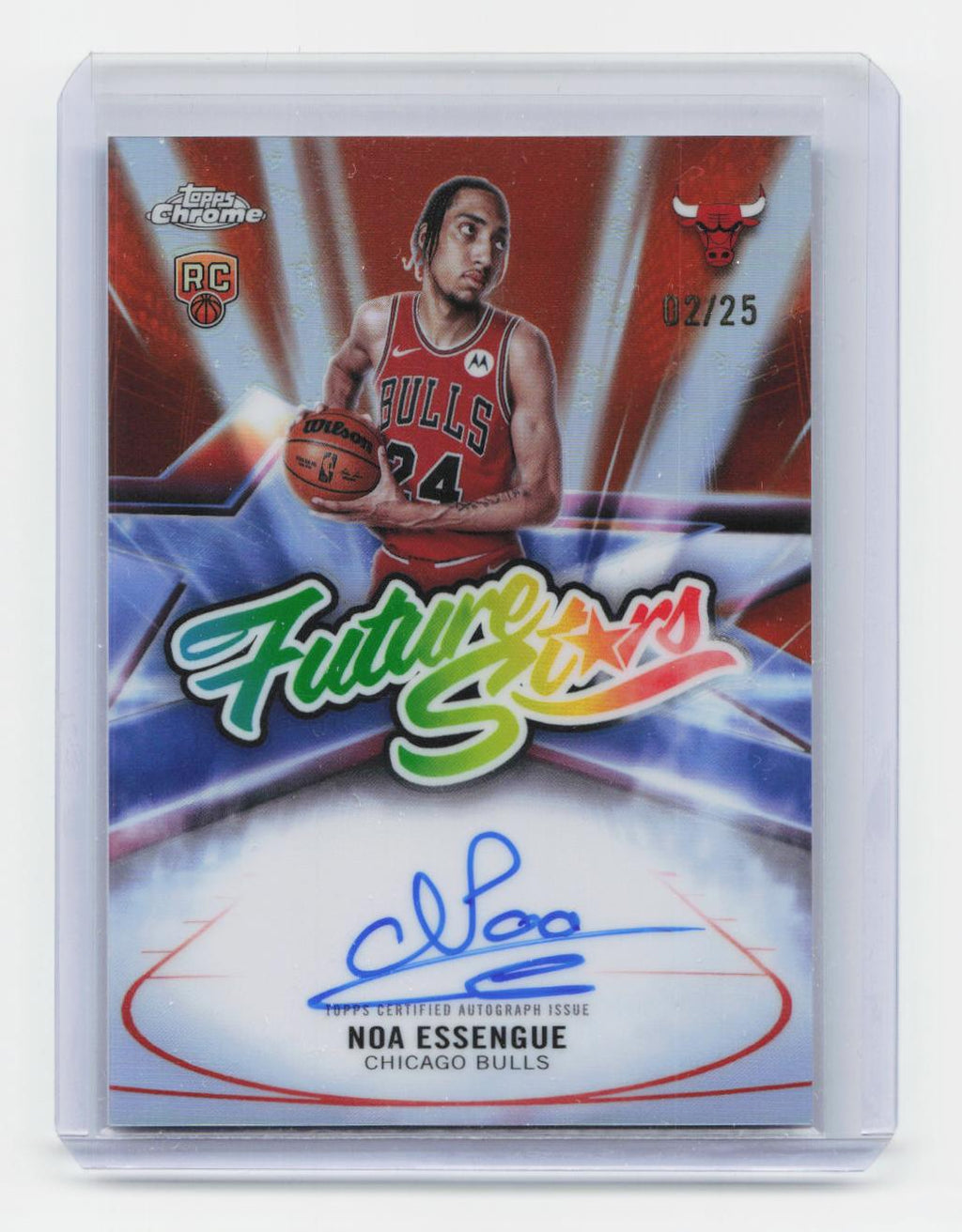 2025-26 Topps Chrome #FS-NE Noa Essengue Future Stars Autographs Orange /25