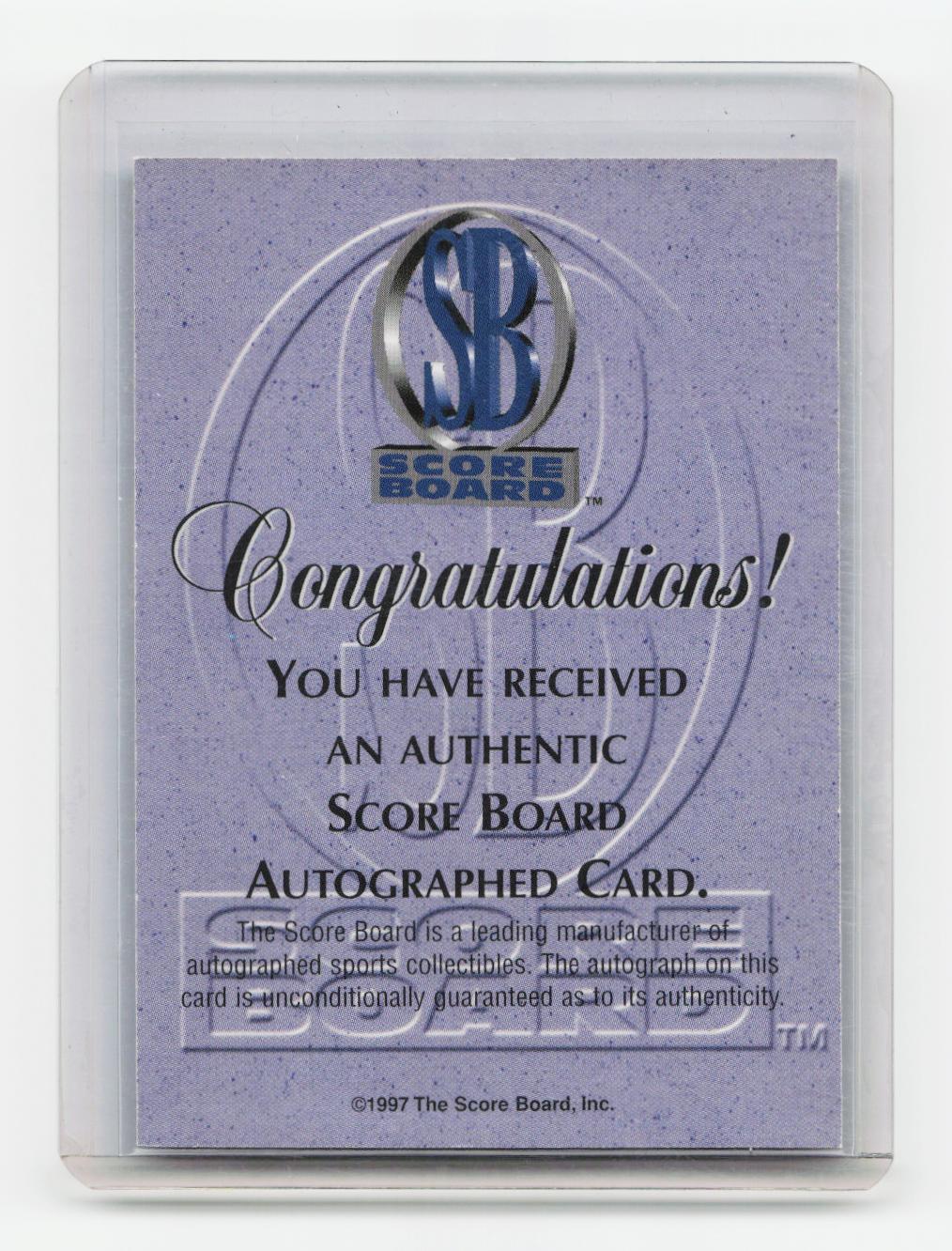 1997-98 Score Board Autographed #NNO Nate Erdmann 1997 Rookies Silver