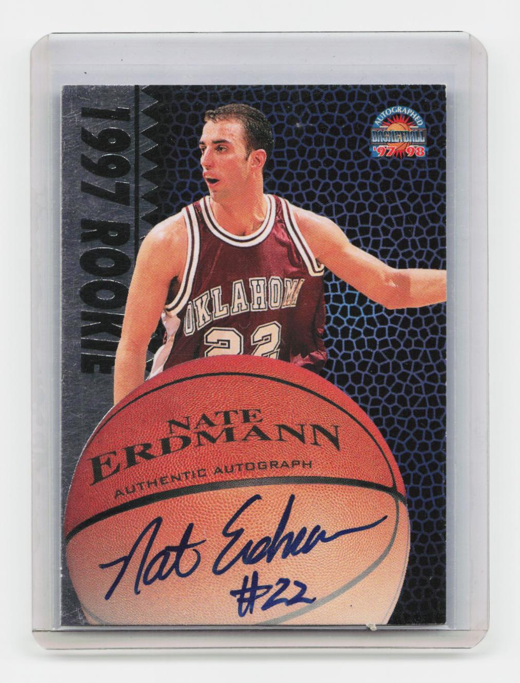 1997-98 Score Board Autographed #NNO Nate Erdmann 1997 Rookies Silver
