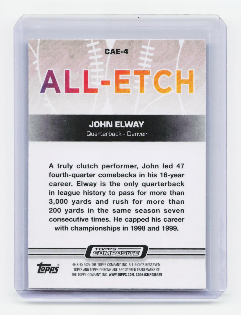 2023 Topps Composite #CAE-4 John Elway Chrome All-Etch