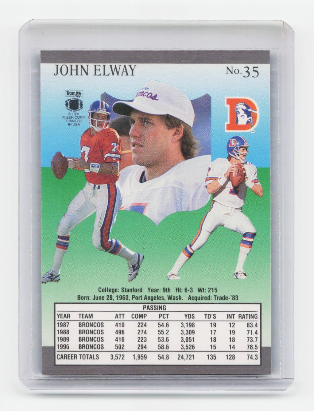 1991 Ultra #35 John Elway