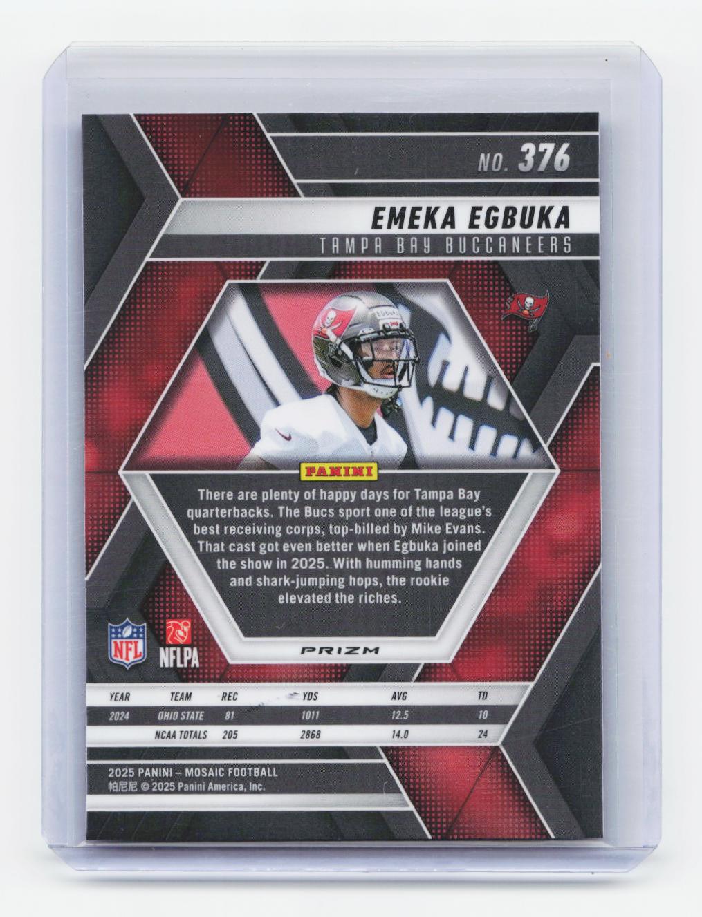 2025 Panini Mosaic #376 Emeka Egbuka Mosaic Reactive Purple