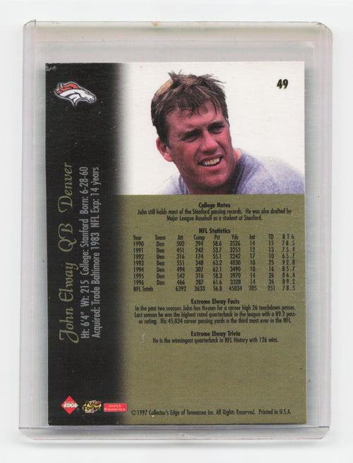 1997 Collector's Edge Extreme #49 John Elway 50-Point