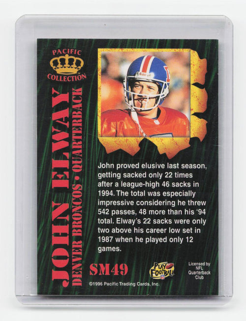 1996 Pacific Invincible #SM49 John Elway Smash-Mouth