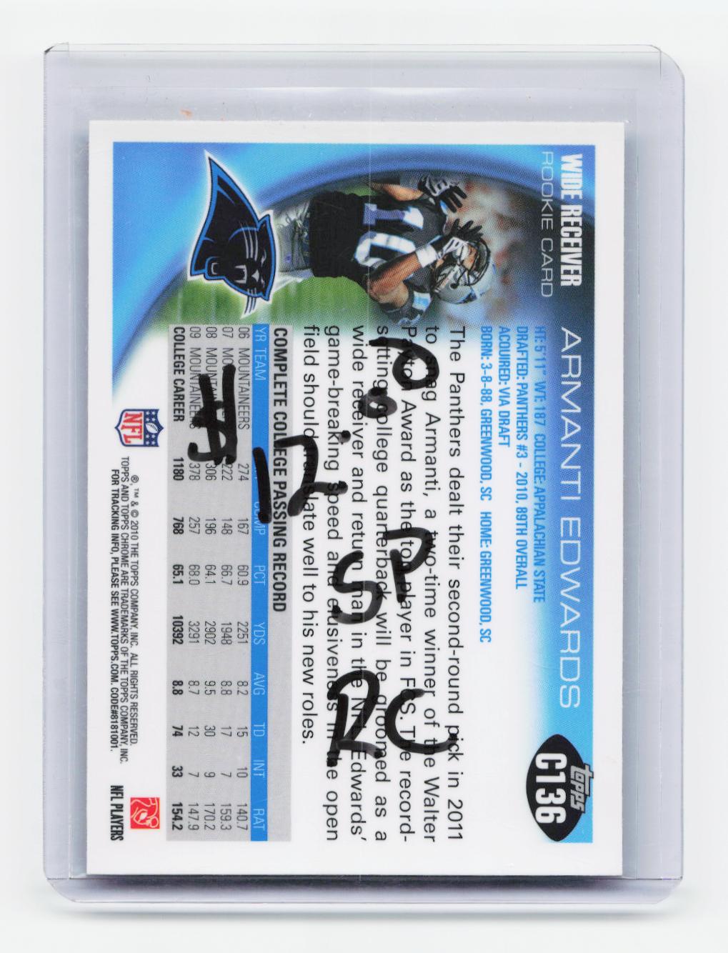 2010 Topps Chrome #C136 Armanti Edwards