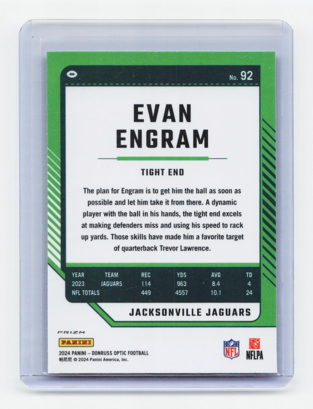 2024 Donruss Optic #92 Evan Engram Stars