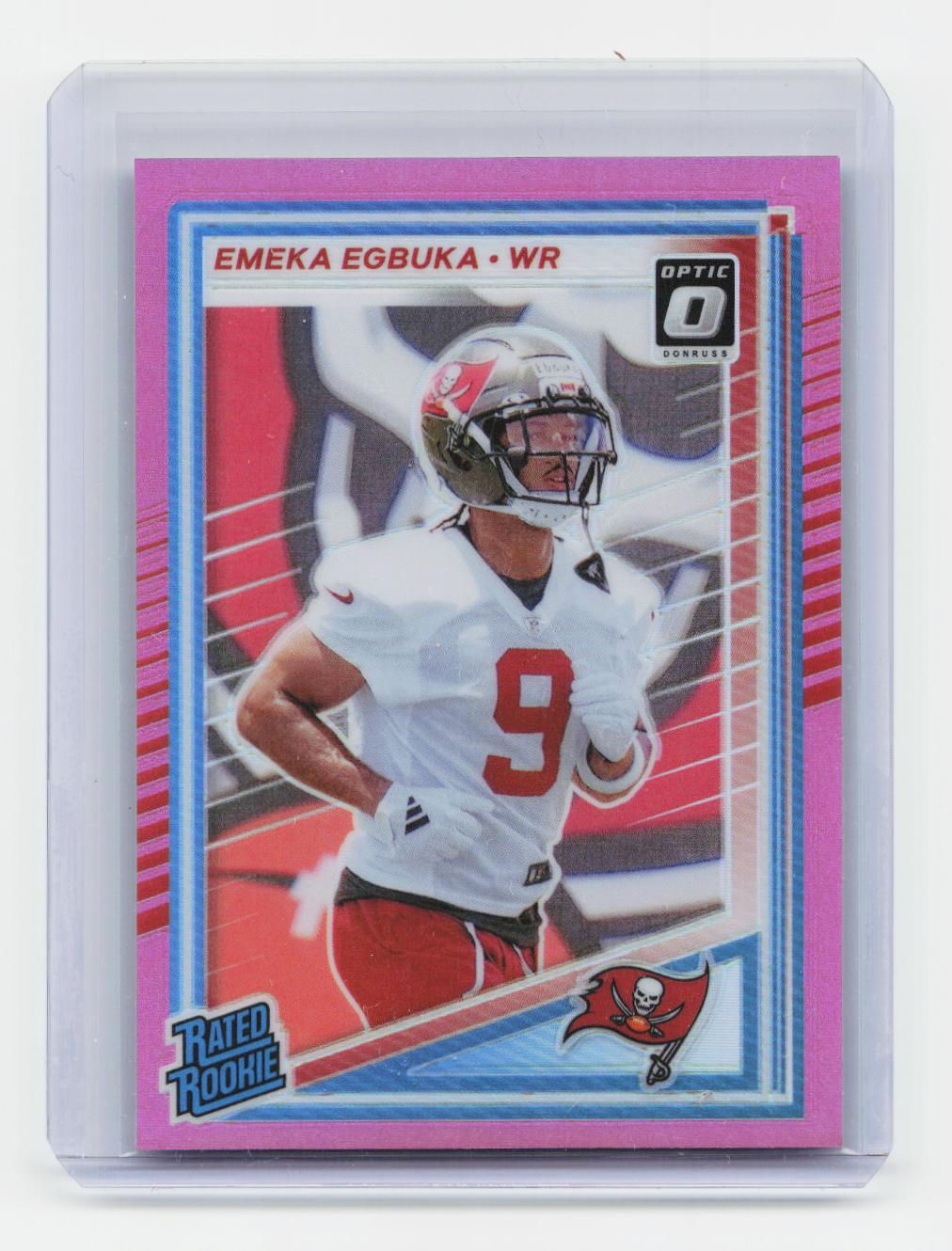 2025 Donruss #375 Emeka Egbuka Optic Rated Rookies Preview Pink