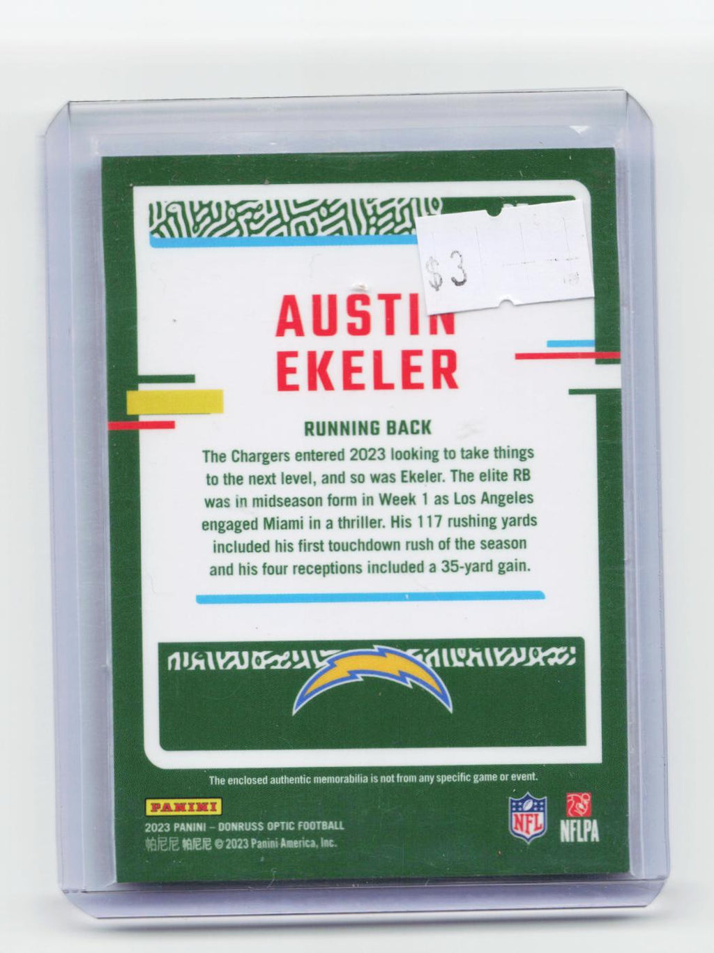 2023 Donruss Optic #DT-AE Austin Ekeler Donruss Threads Blue Hyper
