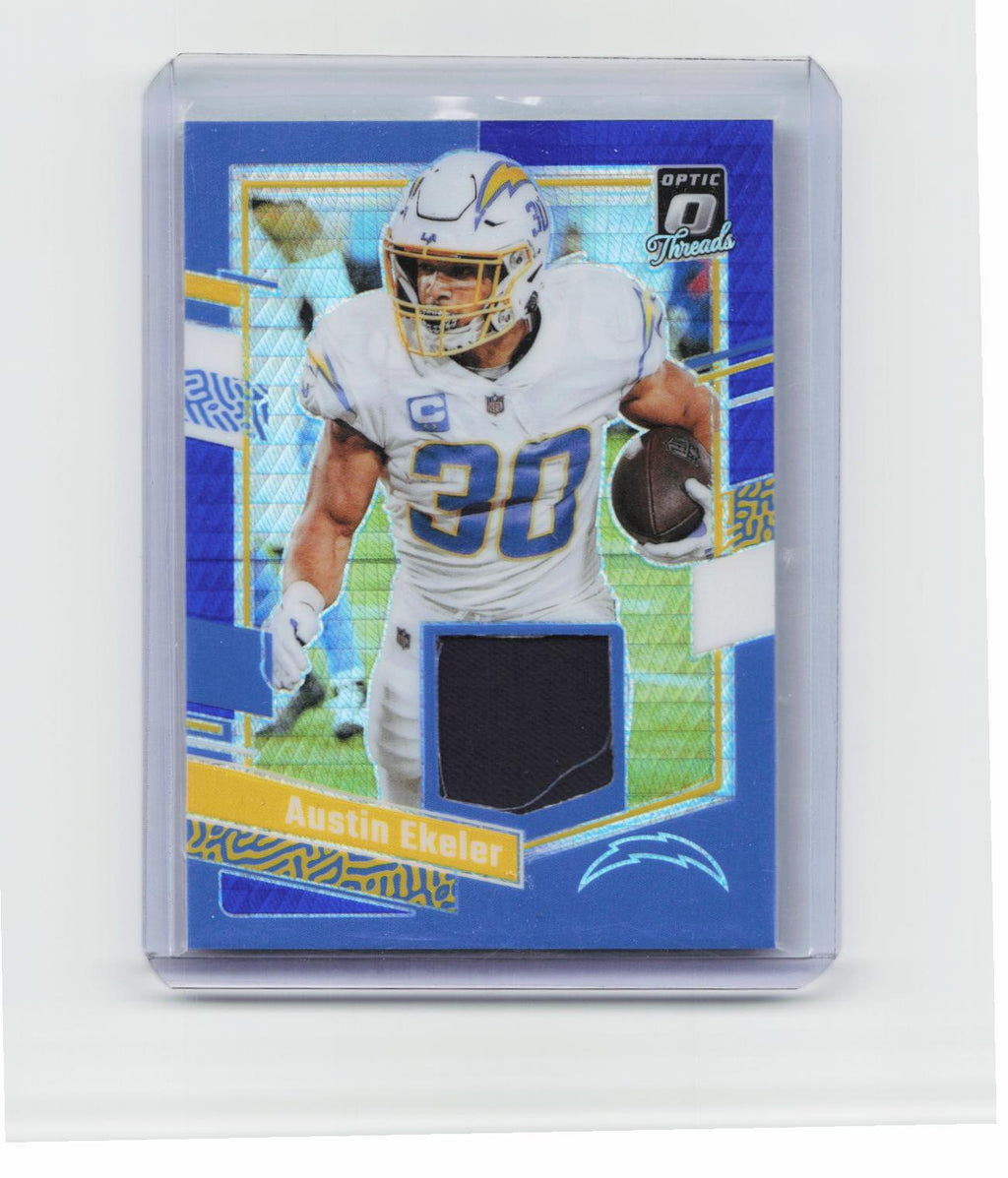 2023 Donruss Optic #DT-AE Austin Ekeler Donruss Threads Blue Hyper