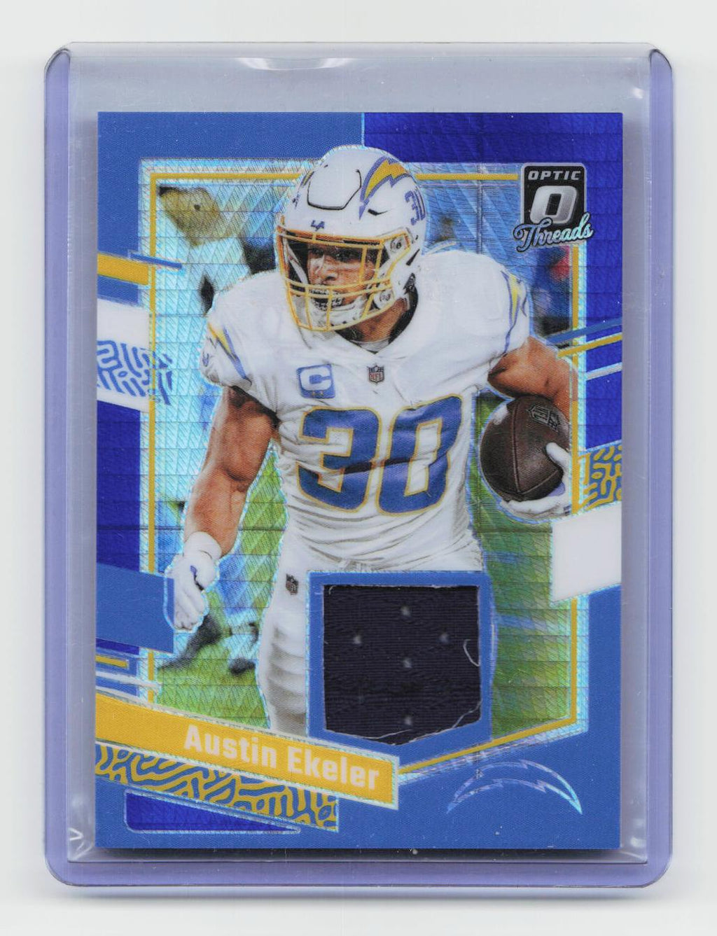 2023 Donruss Optic #DT-AE Austin Ekeler Donruss Threads Blue Hyper