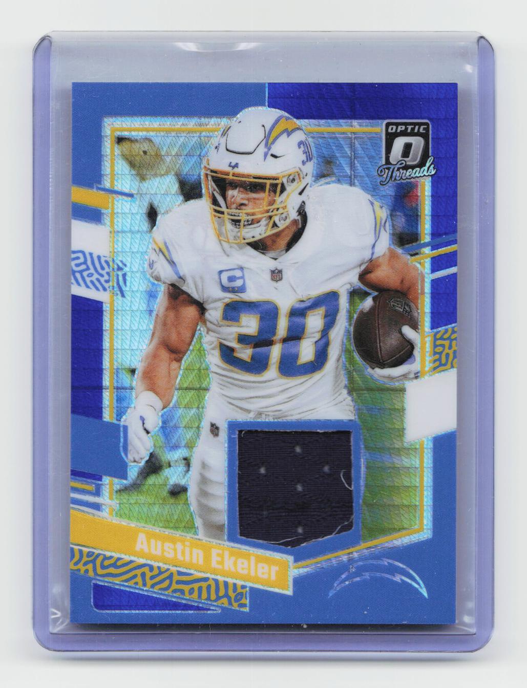 2023 Donruss Optic #DT-AE Austin Ekeler Donruss Threads Blue Hyper