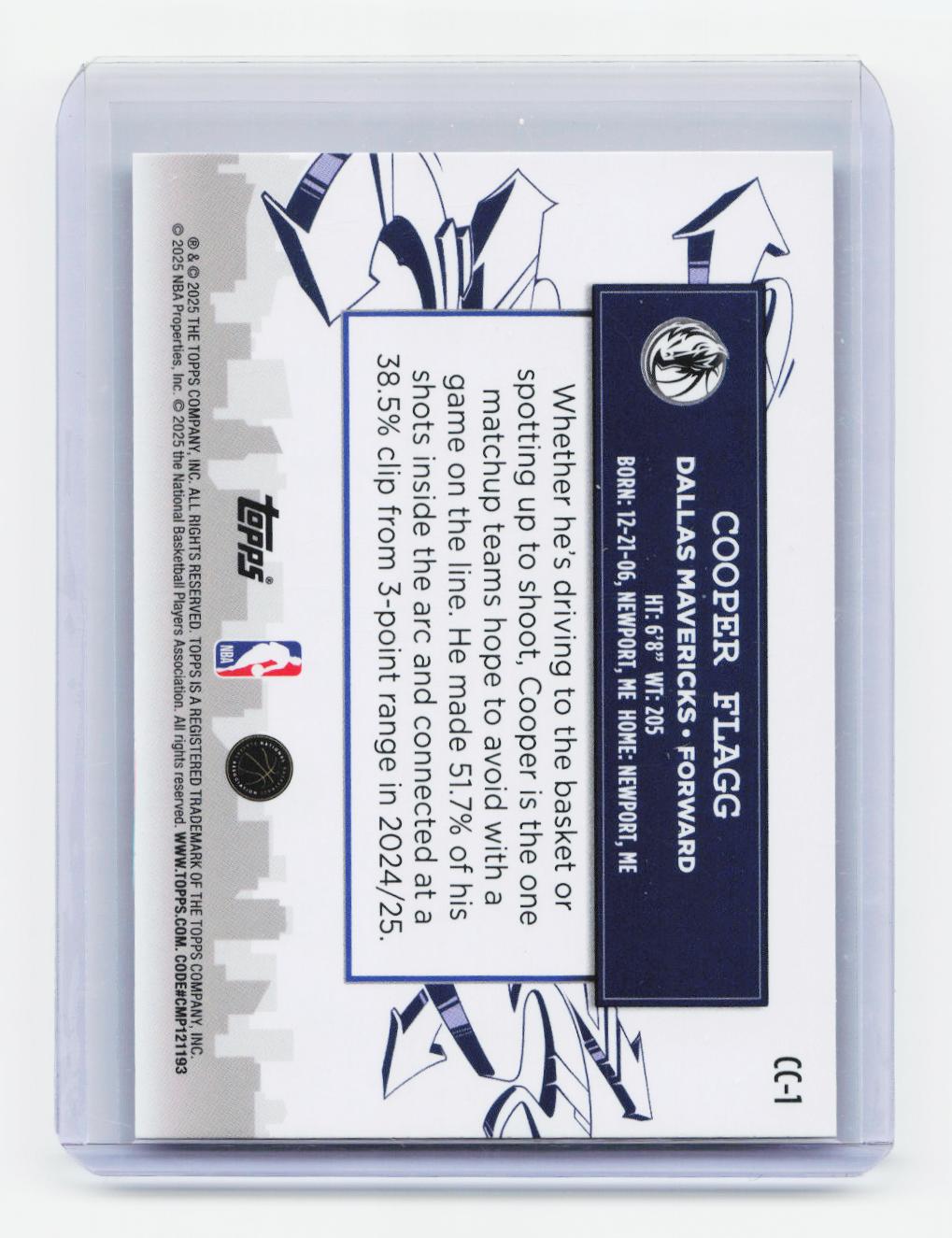 2025-26 Topps #CC-1 Cooper Flagg Clutch City Prospects