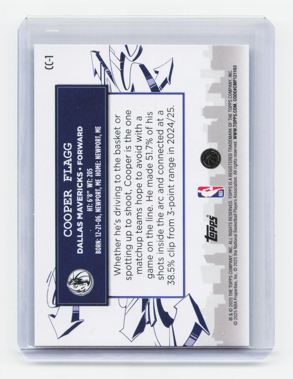 2025-26 Topps #CC-1 Cooper Flagg Clutch City Prospects