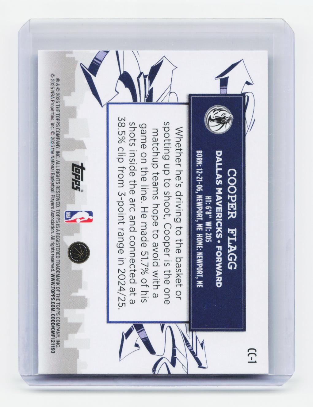 2025-26 Topps #CC-1 Cooper Flagg Clutch City Prospects