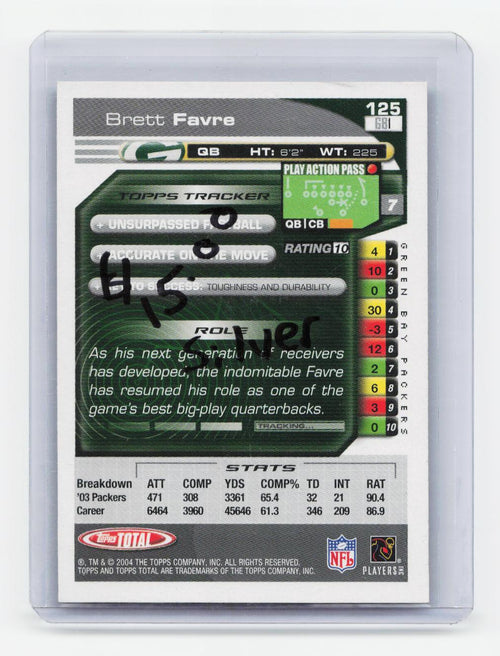 2004 Topps Total #125 Brett Favre Silver