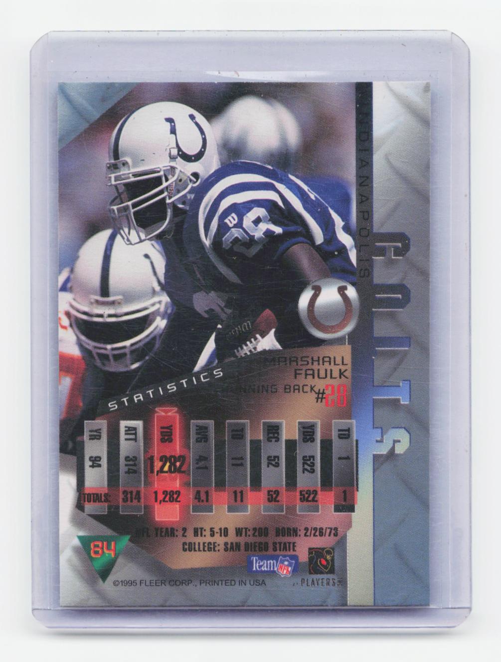 1995 Fleer Metal #84 Marshall Faulk