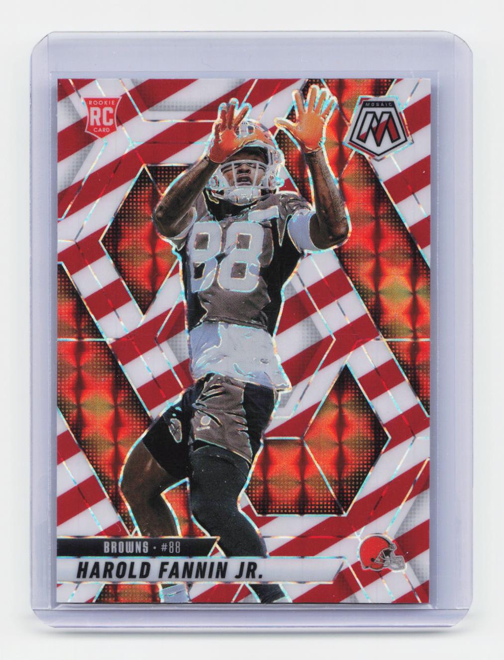 2025 Panini Mosaic #384 Harold Fannin Jr. Mosaic Red and White Stripe