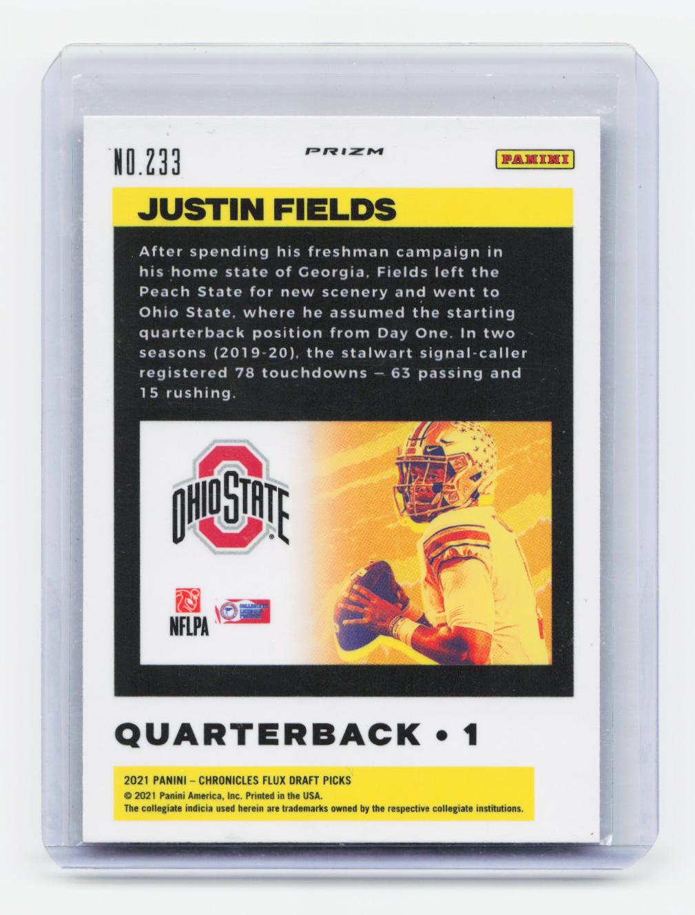 2021 Panini Chronicles Draft Picks #233 Justin Fields Pink