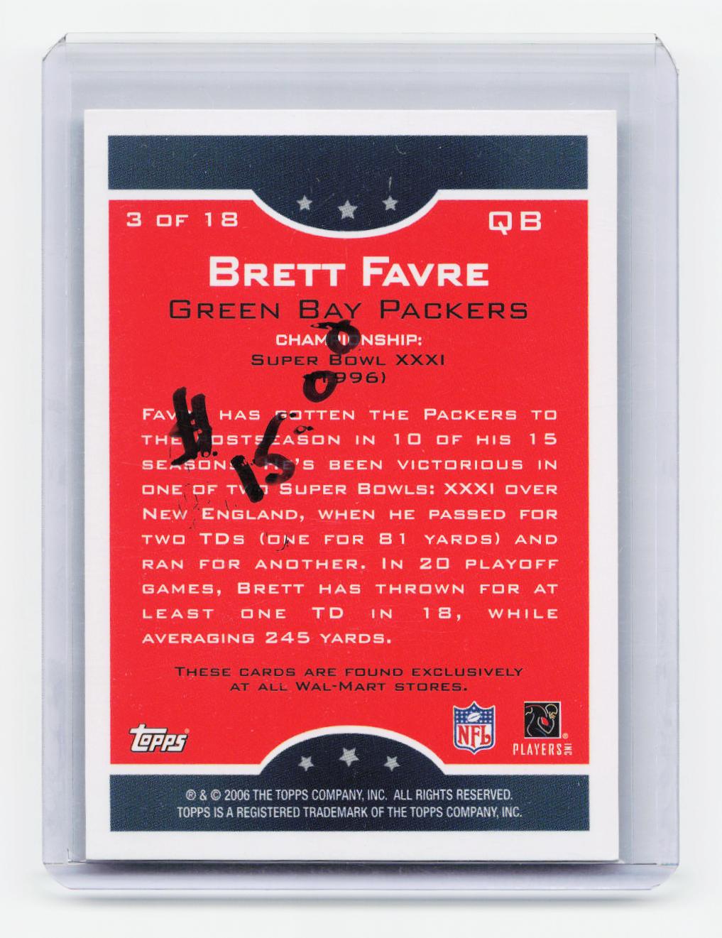 2006 Topps #3 Brett Favre True Champions