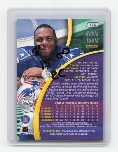 1999 Stadium Club Chrome #126 Kevin Faulk