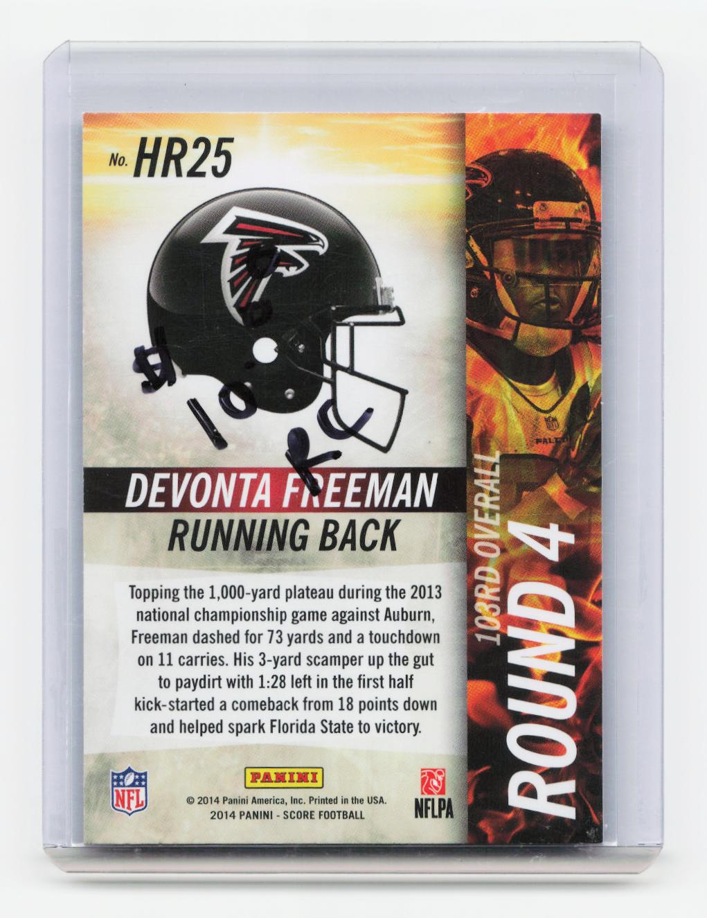 2014 Score #HR25 Devonta Freeman Hot Rookies