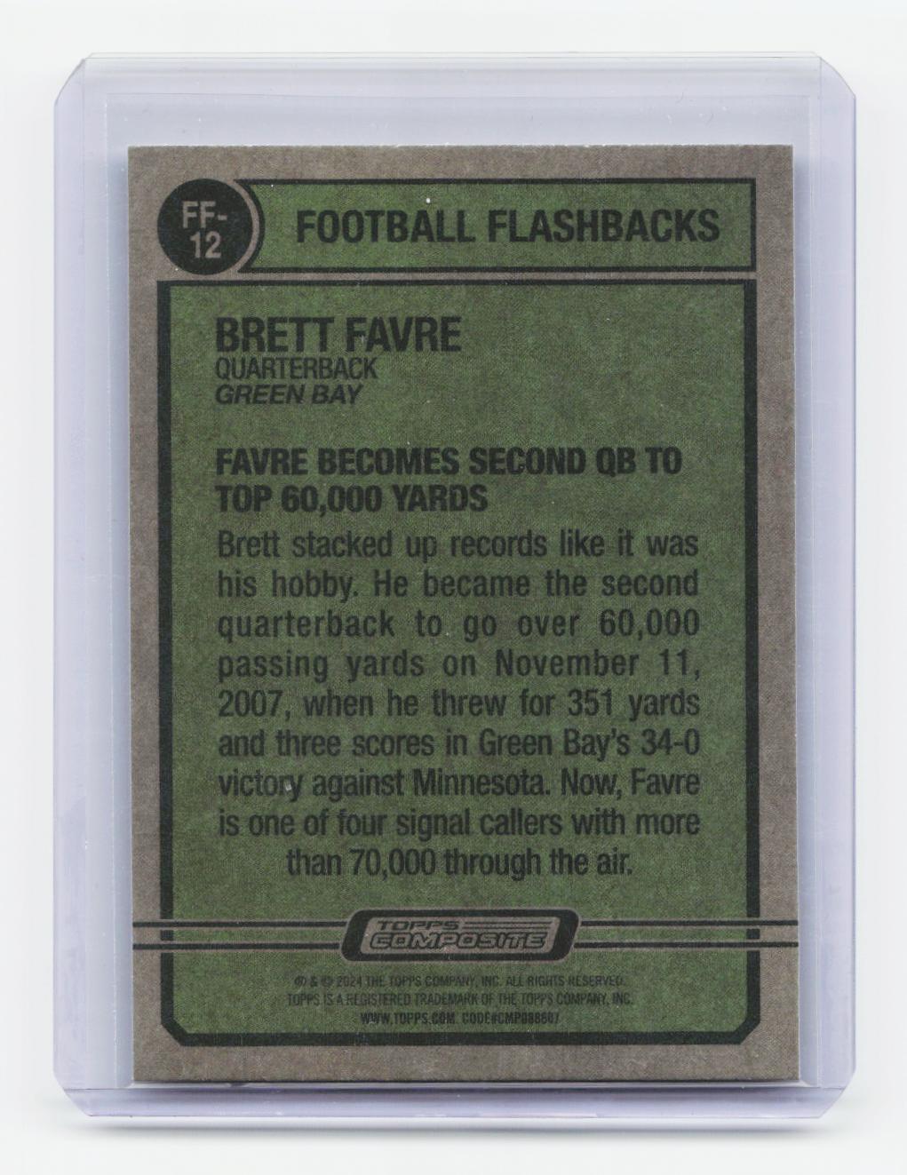 2023 Topps Composite #FF-12 Brett Favre Football Flashbacks