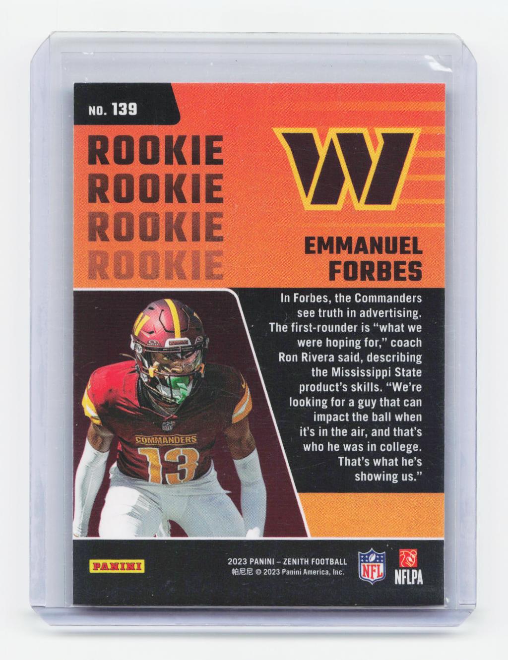 2023 Panini Zenith #139 Emmanuel Forbes Retail