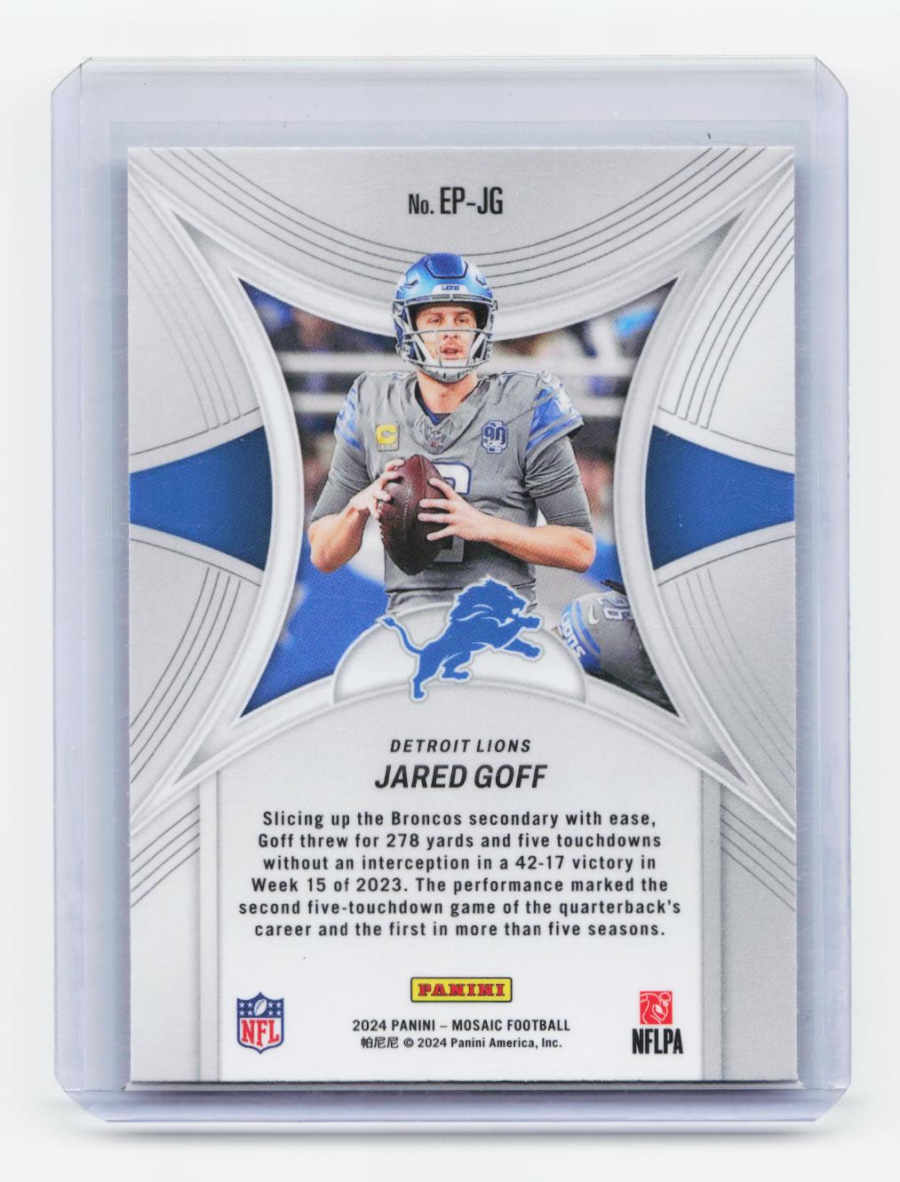 2024 Panini Mosaic #EP-JG Jared Goff Epic Performers