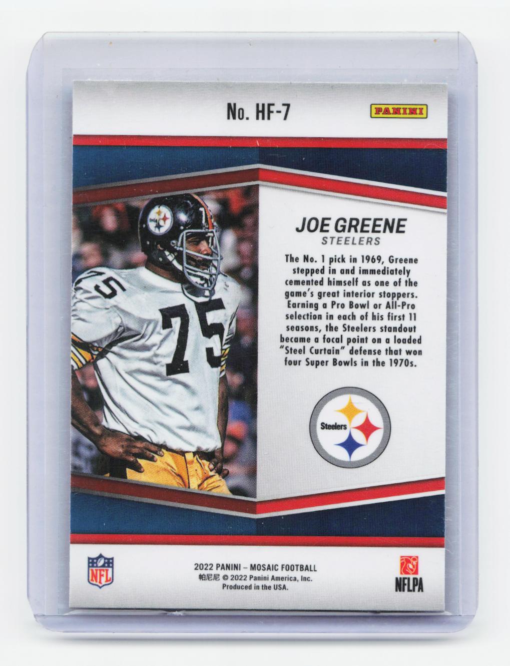 2022 Panini Mosaic #HF-7 Joe Greene HoloFame