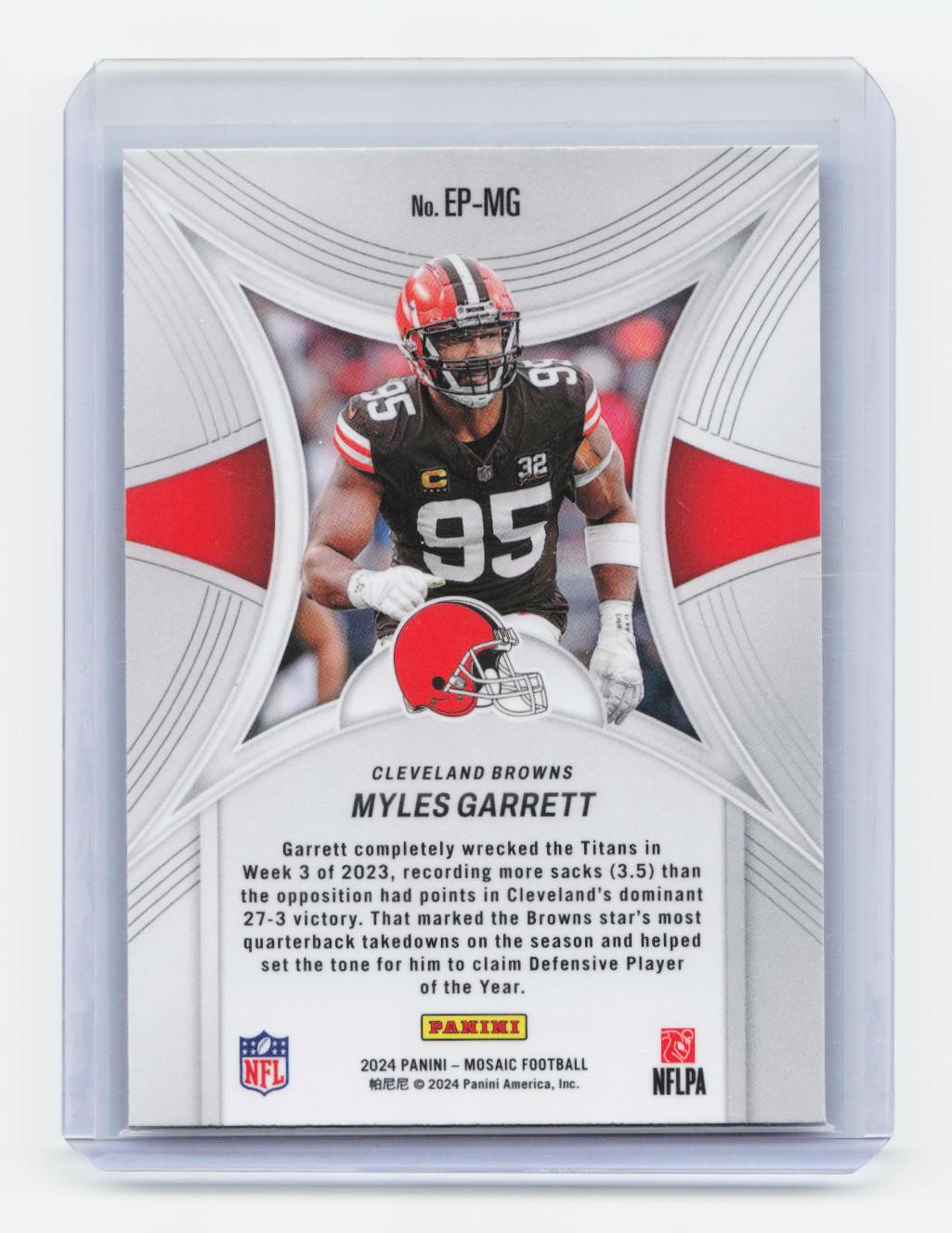 2024 Panini Mosaic #EP-MG Myles Garrett Epic Performers