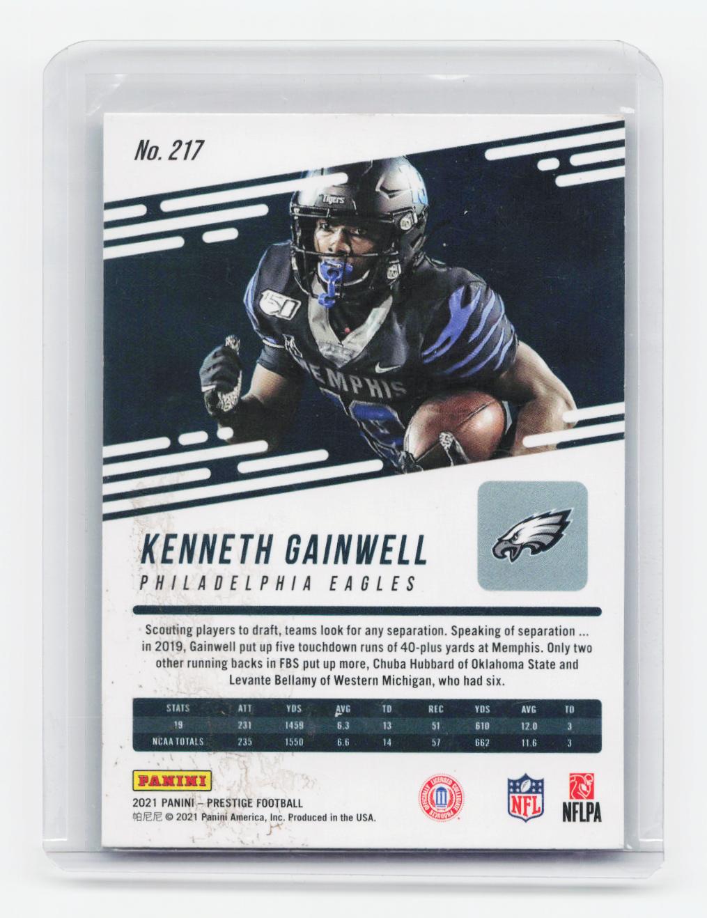 2021 Panini Prestige #217 Kenneth Gainwell Xtra Points Astral
