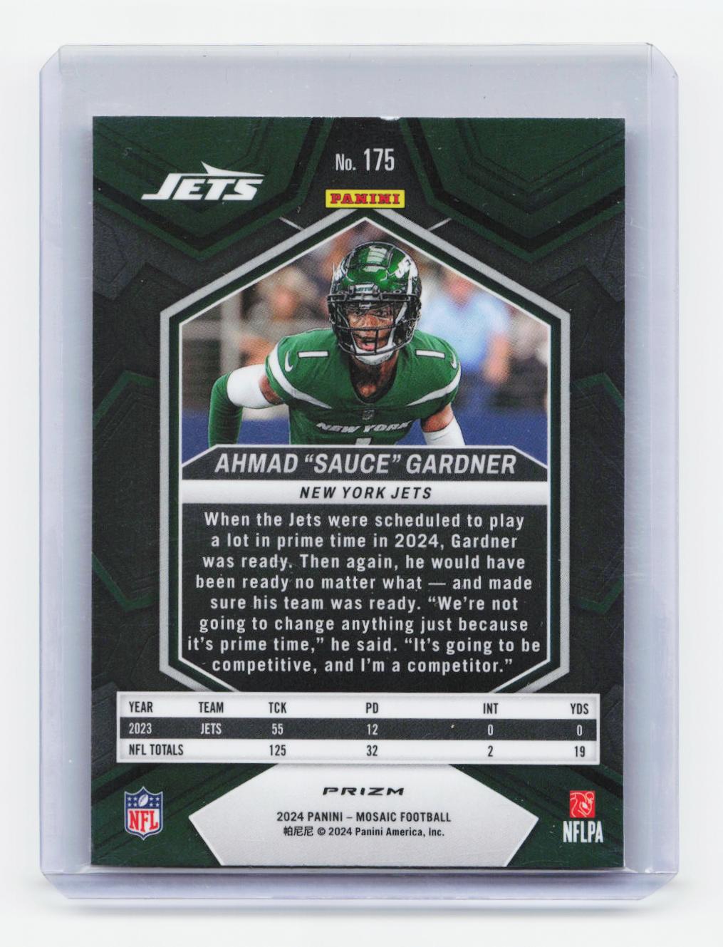 2024 Panini Mosaic #175 Ahmad "Sauce" Gardner Mosaic Camo Pink