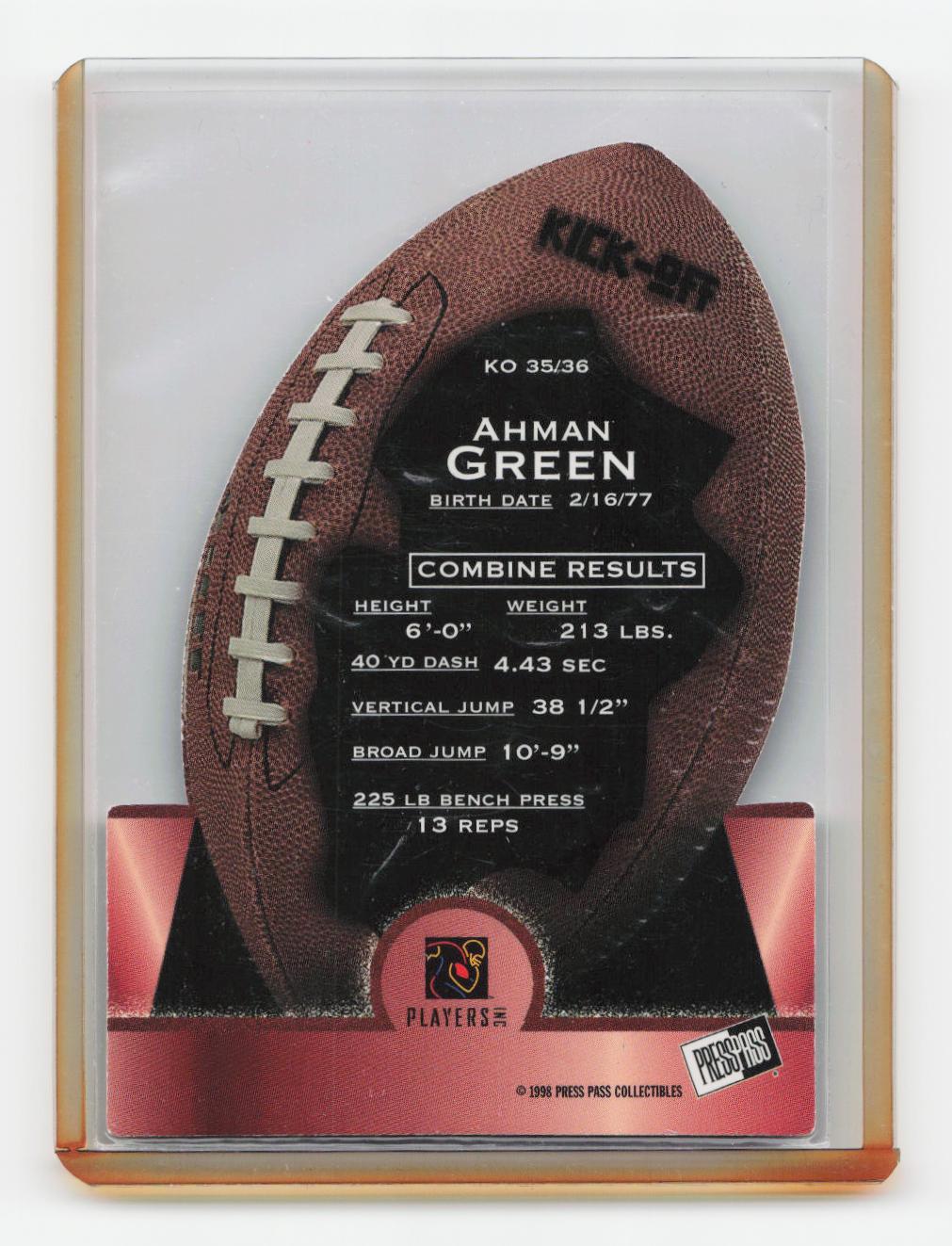 1998 Press Pass #KO35 Ahman Green Kick-Off