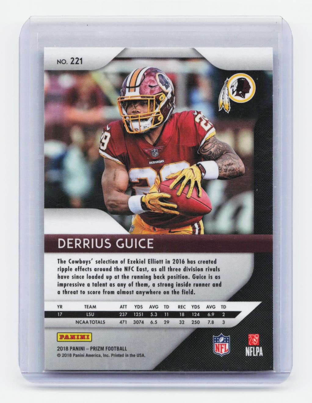 2018 Panini Prizm #221 Derrius Guice