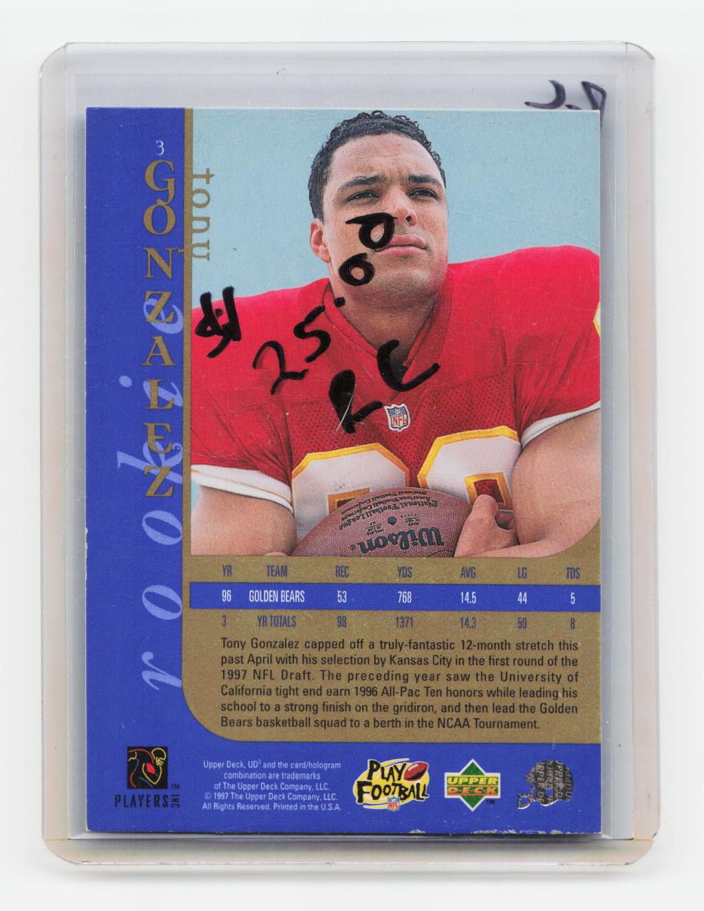 1997 Upper Deck UD3 #3 Tony Gonzalez