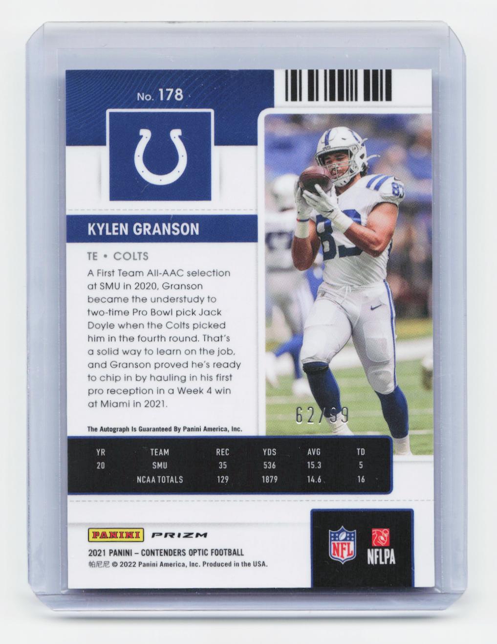 2021 Panini Contenders Optic #178 Kylen Granson
