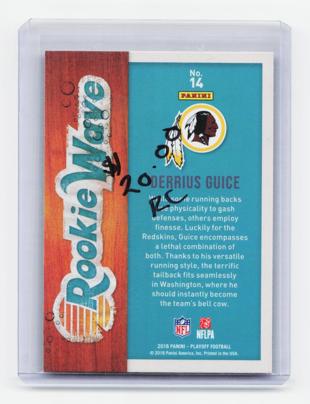 2018 Panini Playoff #14 Derrius Guice Rookie Wave