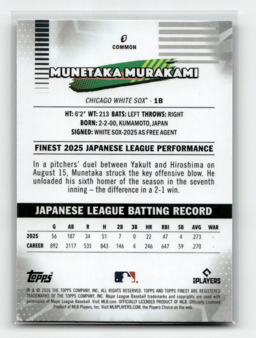 2026 Finest #5 Munetaka Murakami