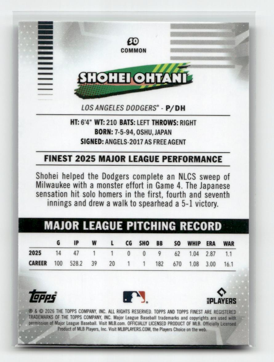 2026 Finest #50 Shohei Ohtani