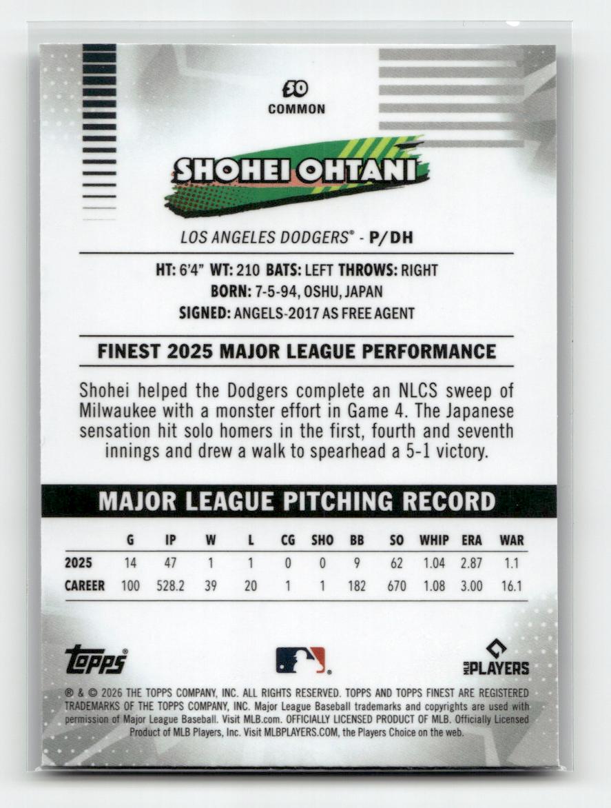 2026 Finest #50 Shohei Ohtani