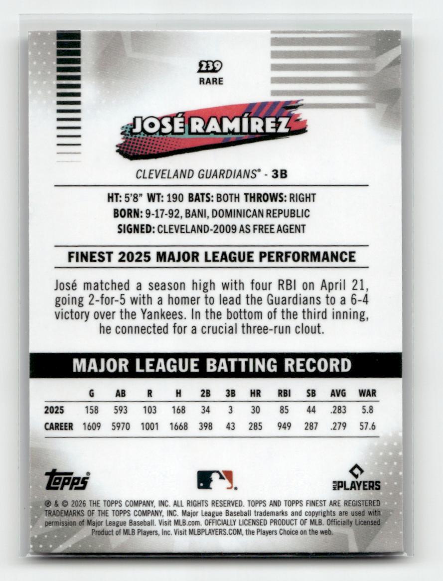 2026 Finest #239 José Ramírez Mini-Diamond Refractors