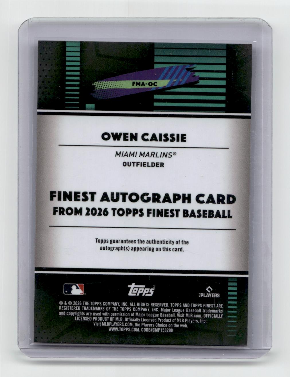 2026 Finest #FMA-OC Owen Caissie Finest Mega Autographs