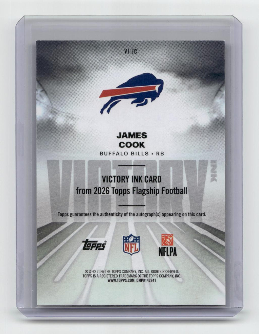 2026 Topps Flagship #VI-JC James Cook Victory Ink Orange #/25